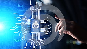XaaS PaaS SaaS IaaS DBaaS Infrasstructure Service Data Base Platform development solution for business.