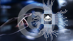 XaaS PaaS SaaS IaaS DBaaS Infrasstructure Service Data Base Platform development solution for business. photo