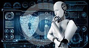 XAI AI robot using cyber security to protect information privacy