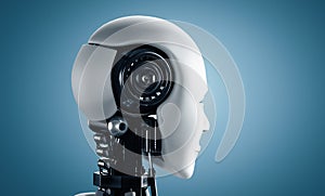 XAI Back view of humanoid AI robot head