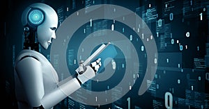 XAI Futuristic robot artificial intelligence huminoid AI programming coding