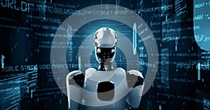 XAI Futuristic robot artificial intelligence huminoid AI programming coding