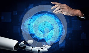 XAI Future artificial intelligence robot and cyborg.
