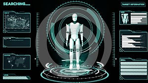 XAI Futuristic robot, artificial intelligence CGI big data analytics and programming