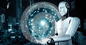 XAI Futuristic robot artificial intelligence huminoid AI programming coding