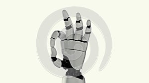 XAI Robot hand on white background and green screen generated by 3D rendering.