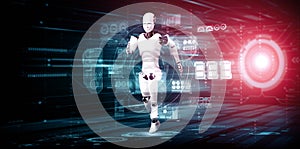 XAI Running robot humanoid showing fast movement and vital energy