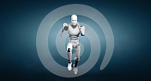 XAI Running robot humanoid showing fast movement and vital energy