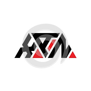XAN triangle letter logo design with triangle shape. XAN triangle logo design monogram. XAN triangle vector logo template with red