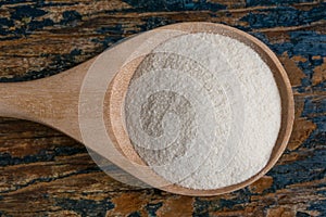 Xanthan Gum on a Wood Spoon