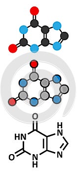 Xanthine purine base molecule photo