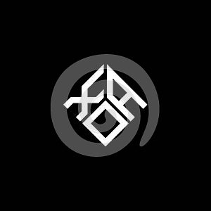 XAO letter logo design on WHITE background. XAO creative initials letter logo concept.