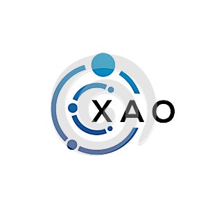 XAO letter technology logo design on white background. XAO creative initials letter IT logo concept. XAO letter design