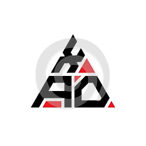 XAO triangle letter logo design with triangle shape. XAO triangle logo design monogram. XAO triangle vector logo template with red