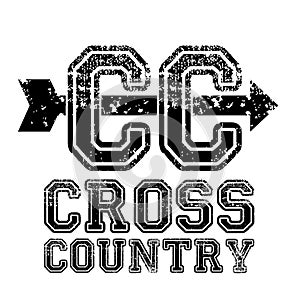 XC CC cross country t shirt design vector