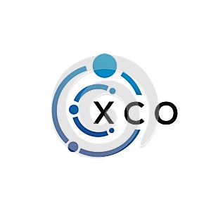 XCO letter technology logo design on white background. XCO creative initials letter IT logo concept. XCO letter design