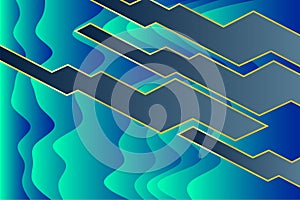 Abstract background with color wave texture and rectangular gradient plate ornaments.