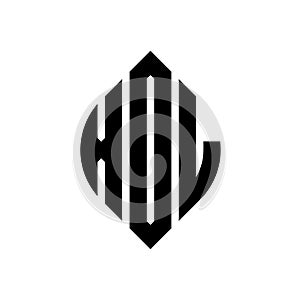 XDL circle letter logo design with circle and ellipse shape. XDL ellipse letters with typographic style. The three initials form a photo