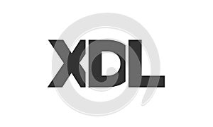 XDL logo design template with strong and modern bold text. Initial based vector logotype featuring simple and minimal typography. photo