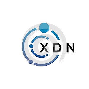 XDN letter technology logo design on white background. XDN creative initials letter IT logo concept. XDN letter design