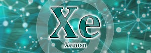 Xe symbol. Xenon chemical element