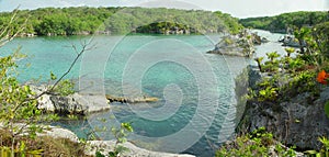 Xel-Ha lagoon panorama, Mexico