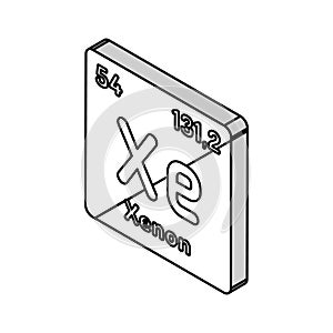 xenon chemical element isometric icon vector illustration