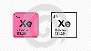 Xenon, chemical element of the periodic table vector