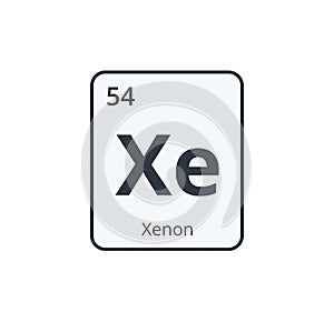 Xenon Chemical Symbol. Graphic for Science Designs.