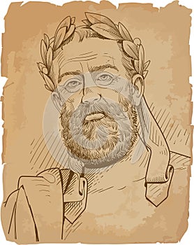 Xenophanes, ancient Greek philosopher, vector