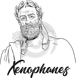 Xenophanes, ancient Greek philosopher, vector photo