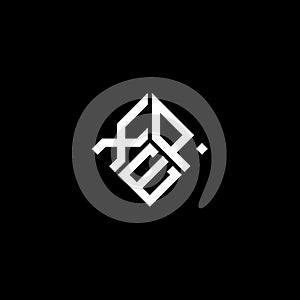 XEP letter logo design on black background. XEP creative initials letter logo concept. XEP letter design