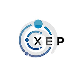 XEP letter technology logo design on white background. XEP creative initials letter IT logo concept. XEP letter design