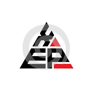 XEP triangle letter logo design with triangle shape. XEP triangle logo design monogram. XEP triangle vector logo template with red