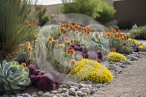 Xeriscaping is the process of landscaping, or gardening, that reduces or eliminates the need for irrigation. xeriscaped landscapes