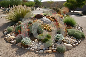 Xeriscaping is the process of landscaping, or gardening, that reduces or eliminates the need for irrigation. xeriscaped landscapes