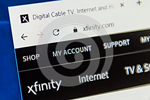 Xfinity.com Web Site. Selective focus.