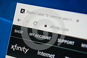 Xfinity.com Web Site. Selective focus.