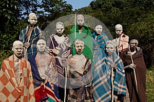 Xhosa boys undergoing ritual in South Africa