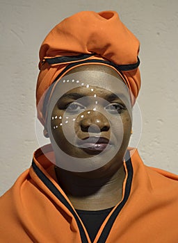 Xhosa woman in orange photo