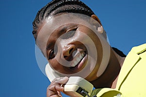 Xhosa woman with telephone