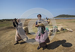Xhosa women selling beads on the Transkei coast of south African
