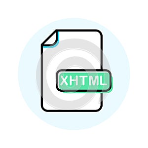 XHTML file format, extension color line icon