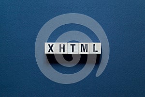 Xhtml word concept on cubes