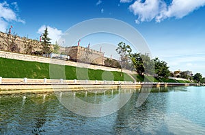 Xi`an ancient city wall and moat, China Shaanxi