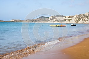 Xi beach on island Kefalonia in Greece