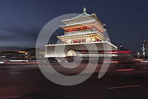 Xi`an, China, the landmark of the city, the bell tower