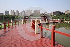 Xi `an datang lotus garden is a famous tourist attraction.