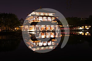 Xi `an datang lotus garden is a famous tourist attraction.