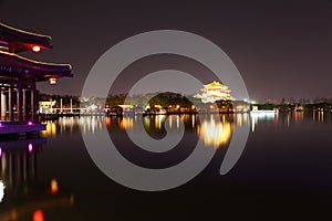 Xi `an datang lotus garden is a famous tourist attraction.